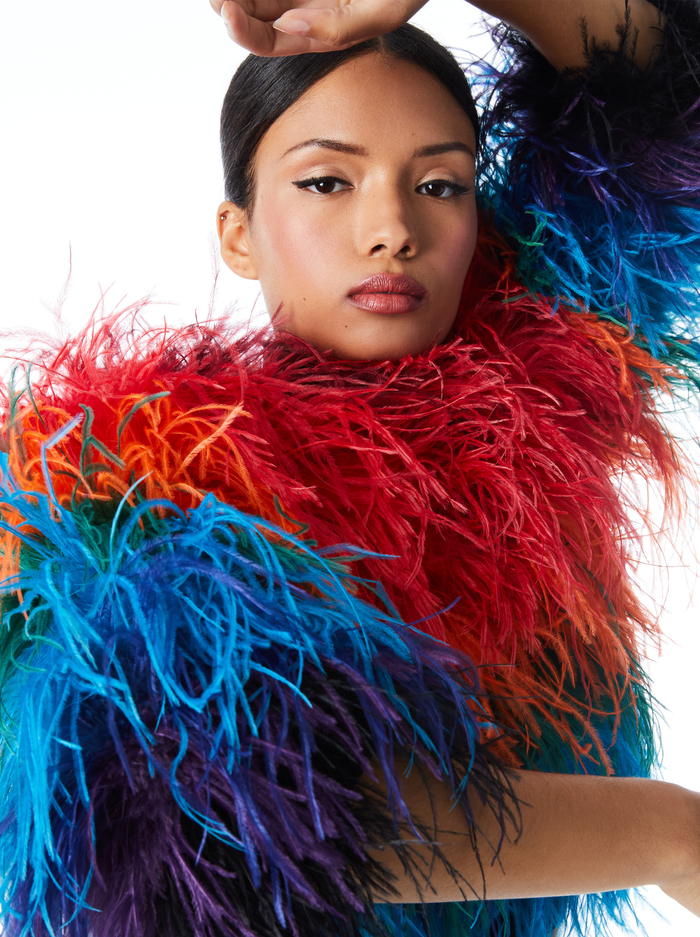 KIDMAN FEATHERED JACKET - MULTI image 3 - Alice And Olivia