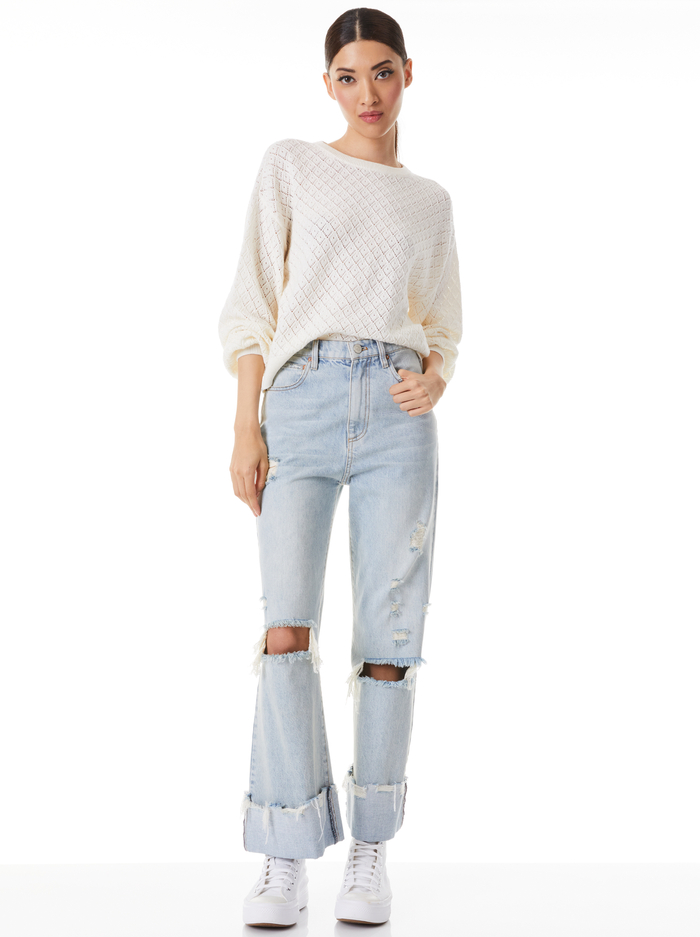 ANGELINE EASY CROP PULLOVER - SOFT WHITE image 2 - Alice And Olivia