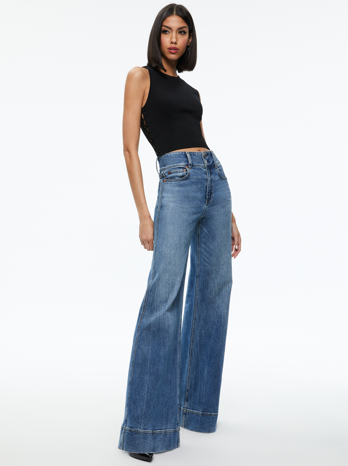 SOLEIL OPEN SIDE TANK - BLACK image 4 - Alice And Olivia