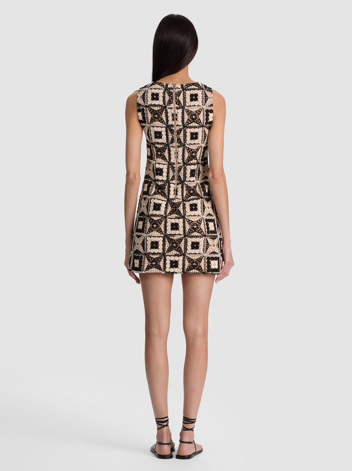 CLYDE CROCHET MINI DRESS - BLACK/MULTI image 2 - ALICE + OLIVIA