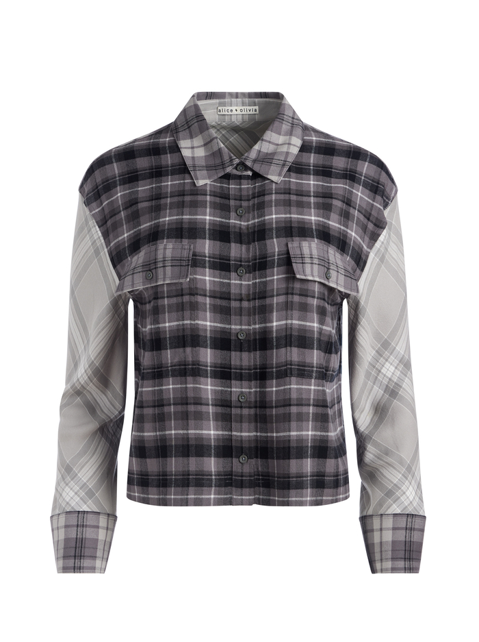 CLIFTON PLAID BUTTON DOWN - MIXED PLAID image 5 - Alice And Olivia