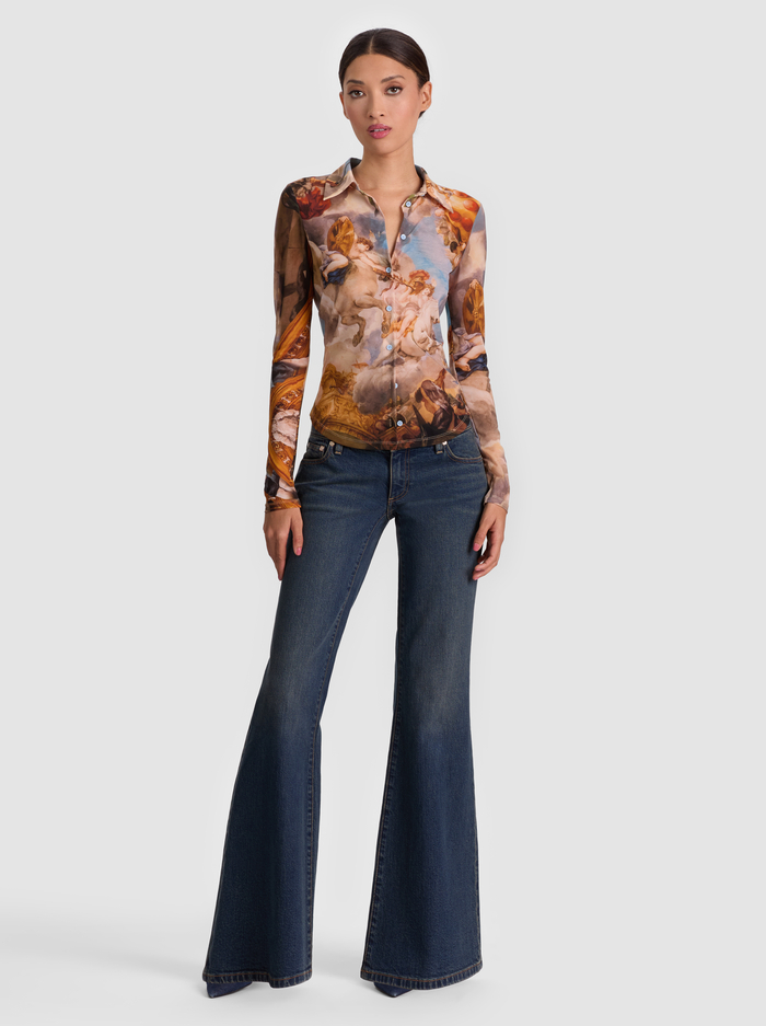JADE BUTTON FRONT TOP - RENAISSANCE FAIR image 1 - Alice And Olivia