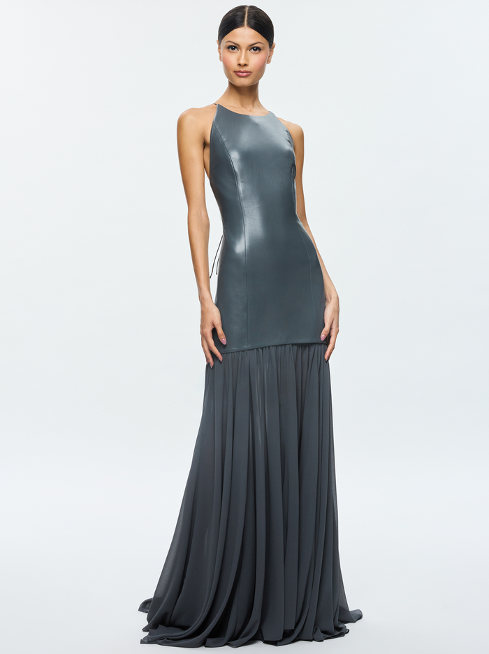 HIROKO OPEN BACK GOWN - CHARCOAL image 3 - Alice And Olivia