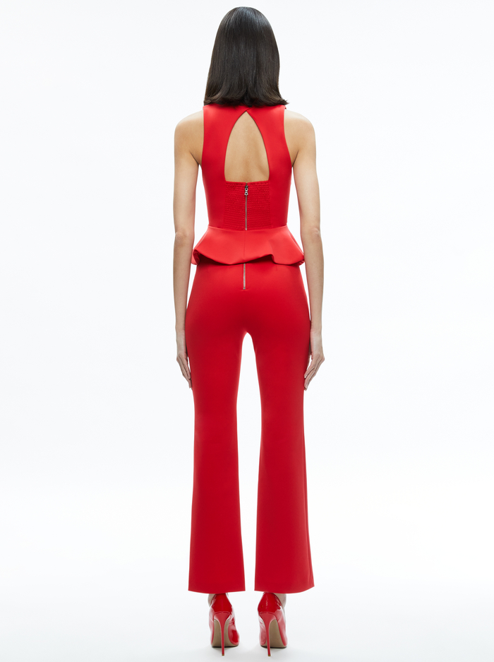 RMP MID RISE BACK-ZIP BOOTCUT ANKLE PANT - BRIGHT RUBY image 2 - Alice And Olivia