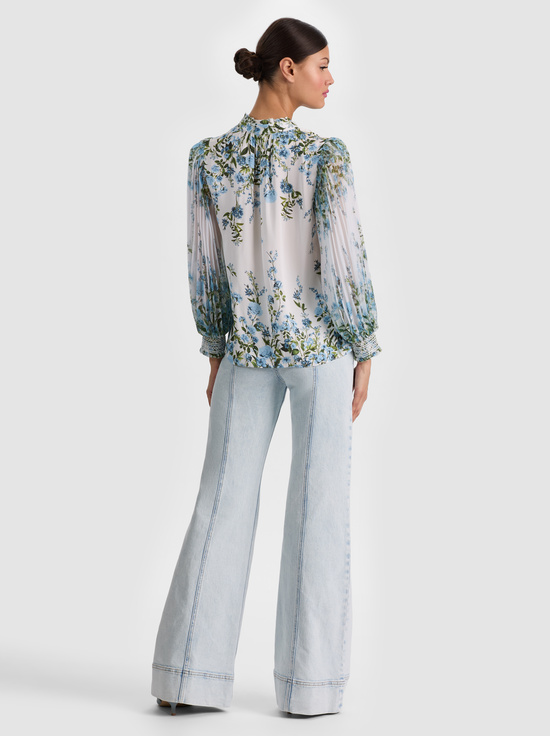 FRESH AIR CAROLINA BLUE-ILAN BUTTON DOWN BLOUSE