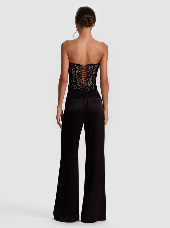 BLACK/ALMOND-COSETTE LACE CORSET