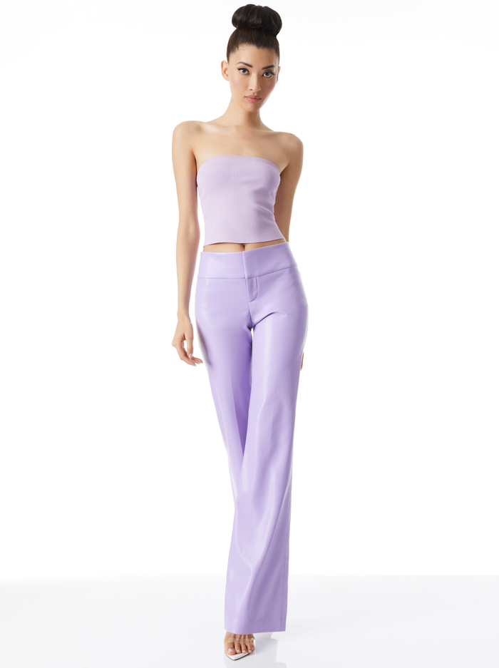 OLIVIA VEGAN LEATHER BOOTCUT PANT - LAVENDER image 4 - ALICE + OLIVIA
