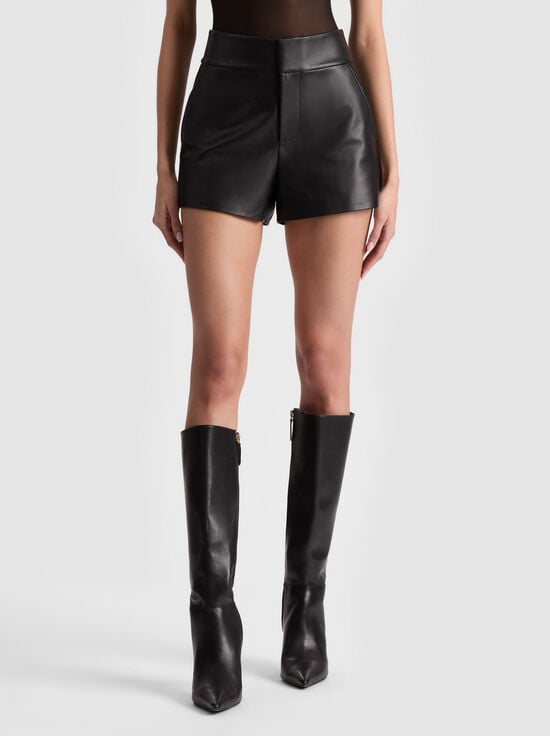BLACK-CADY LEATHER SHORT