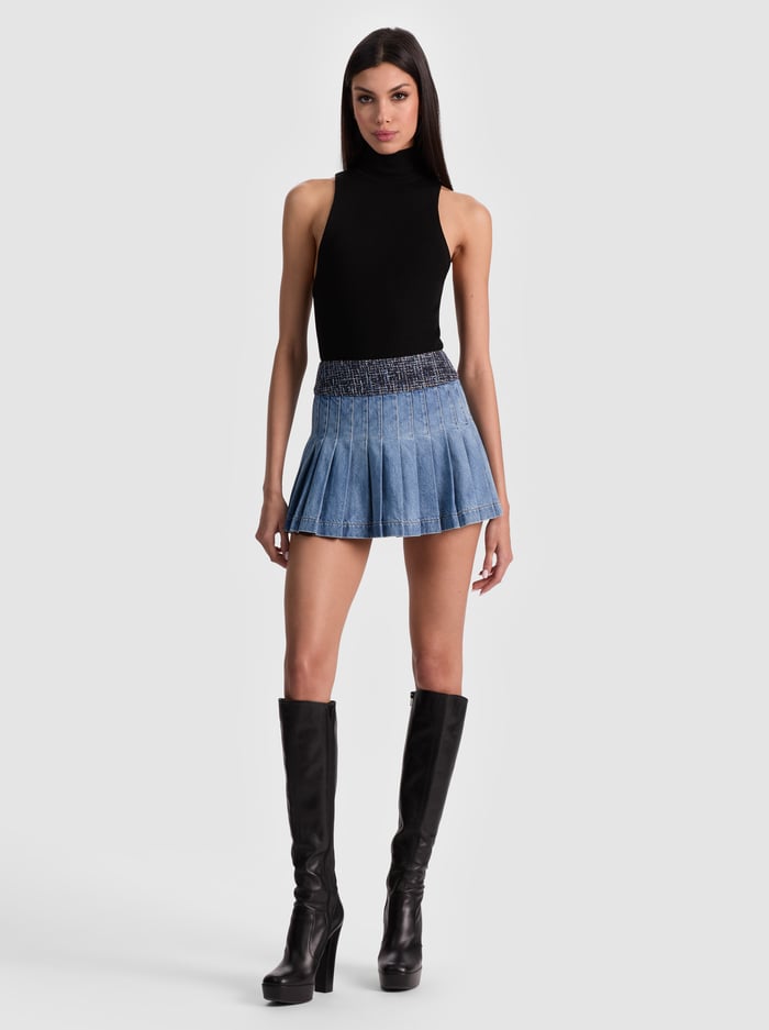 MERA DENIM MINI SKIRT - CELINE VINTAGE image 1 - Alice And Olivia
