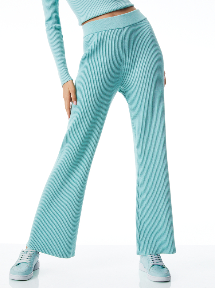 CHARLIZE WIDE LEG SWEATER PANT - BREEZE - Alice And Olivia