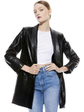 KYLIE VEGAN LEATHER JACKET - BLACK