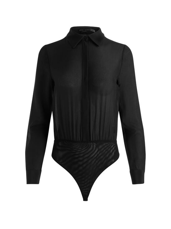 BLACK-WILLA SILK BODYSUIT