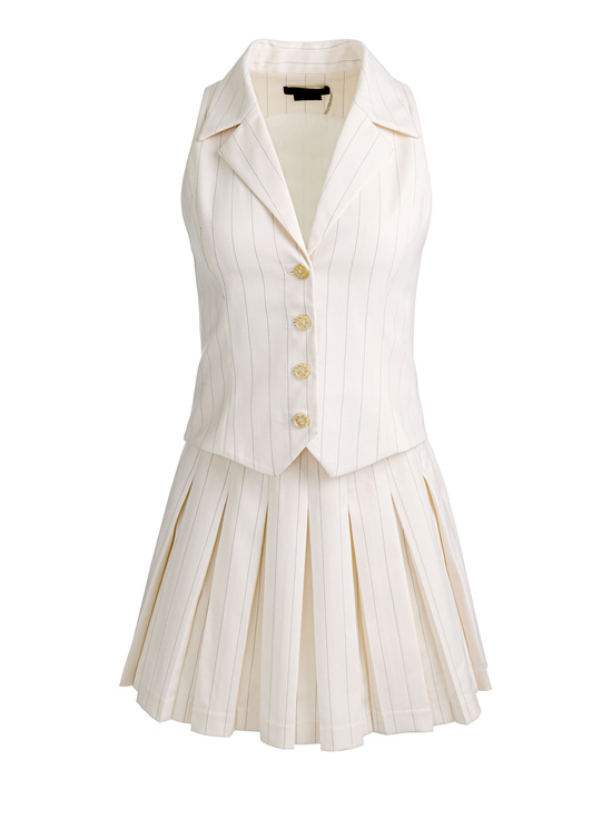 OFF WHITE/BLACK-ALICIA MINI DRESS