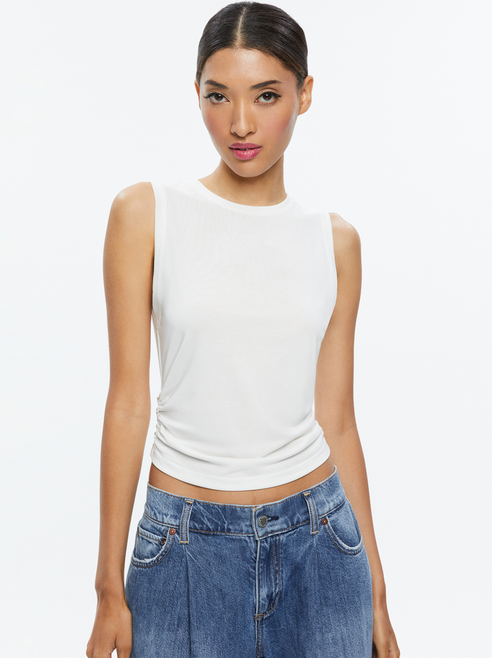 KAPPA CROPPED TANK - OFF WHITE - Alice And Olivia