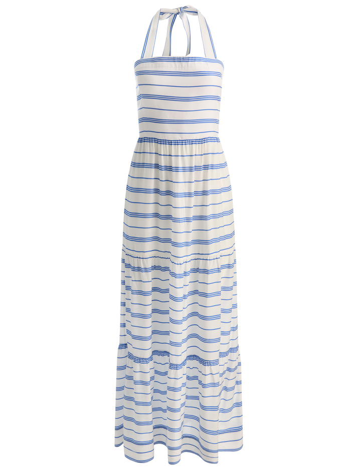 SAIGE HALTER MAXI DRESS - OFF WHITE/BLUE IRIS image 5 - ALICE + OLIVIA
