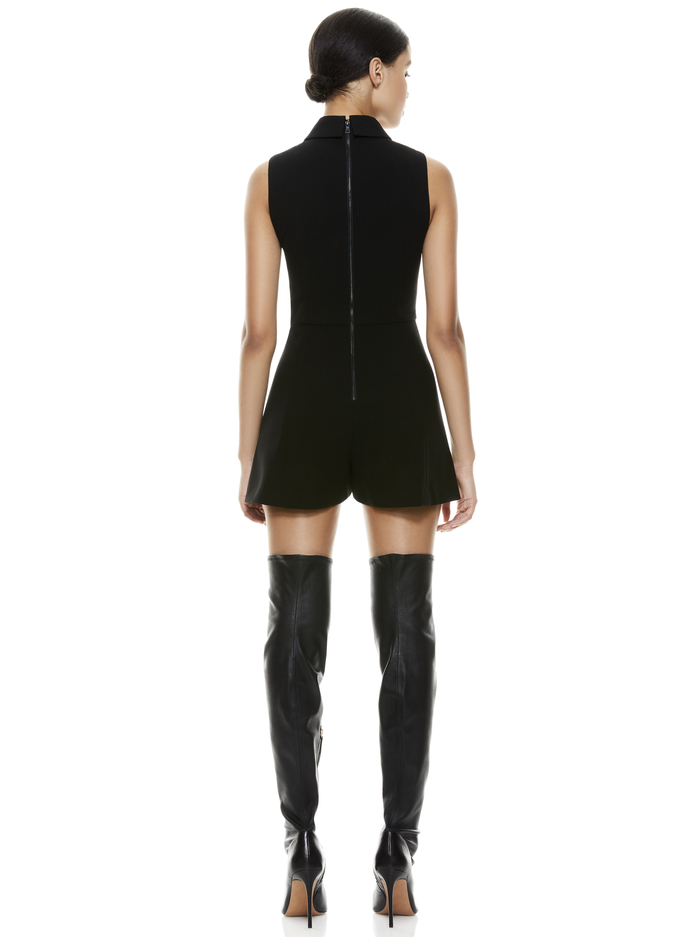 NELSON ZIP FRONT ROMPER - BLACK image 2 - Alice And Olivia