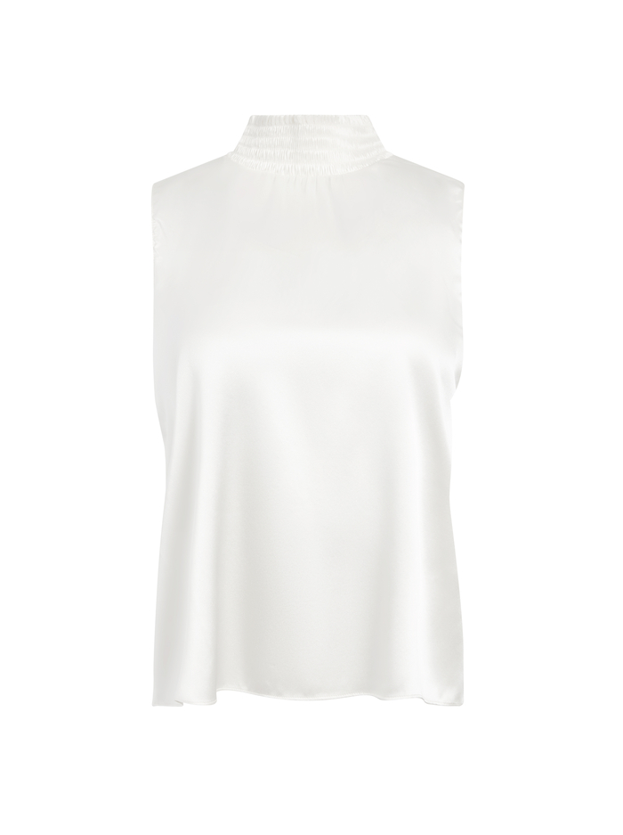 KASHA SMCKD MOCK NK SLVLS BLSE - OFF WHITE image 2 - Alice And Olivia