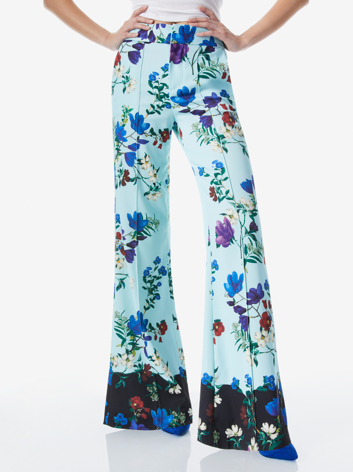 DYLAN HIGH WAISTED WIDE LEG PANT - BEAUTIFUL BLOOMS LG JULEP - Alice And Olivia