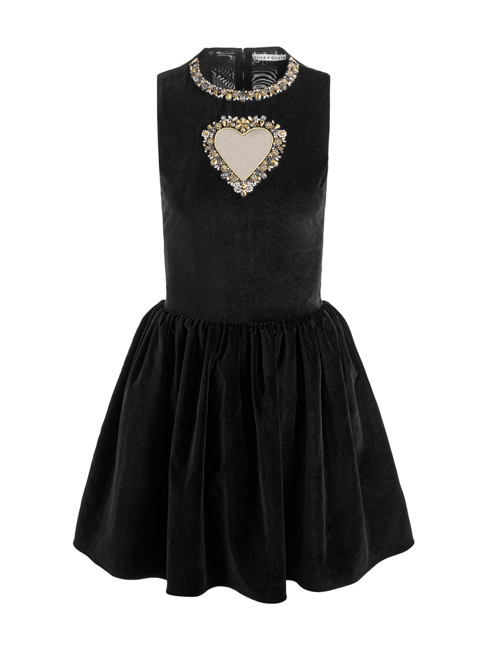 ELLA VELVET MINI DRESS - BLACK image 5 - Alice And Olivia