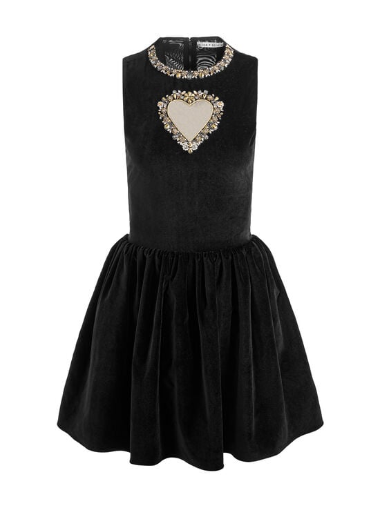 BLACK-ELLA VELVET MINI DRESS