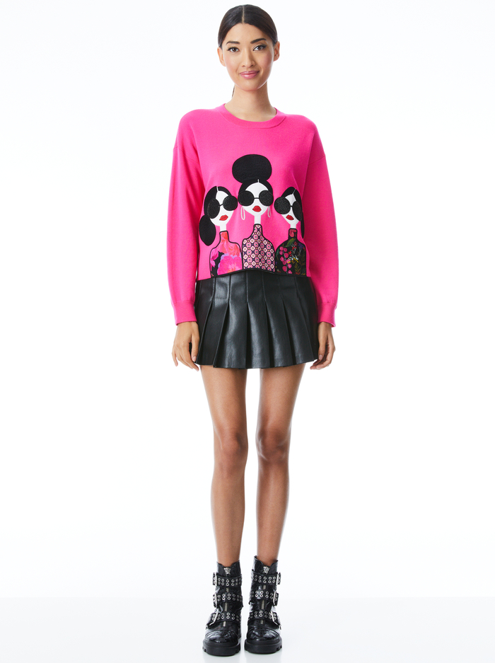 NYLA STACE FACE PULLOVER - WILD PINK MULTI image 2 - ALICE + OLIVIA