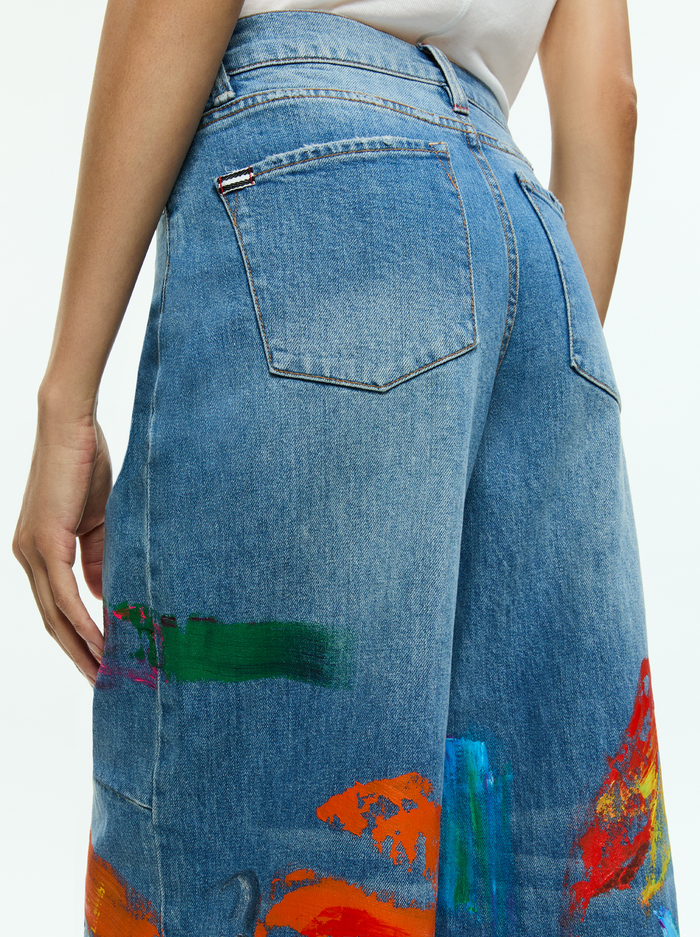 TUCKER PAINTED JEAN - AVERY BLUE/MULTI image 3 - Alice And Olivia