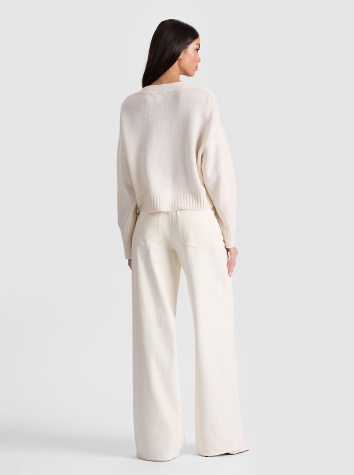 ATTICUS CASHMERE CARDIGAN - ECRU image 2 - Alice And Olivia
