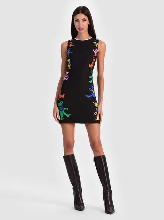 GRATEFUL BEARS BLACK-A+O X GRATEFUL DEAD CLYDE MINI DRESS