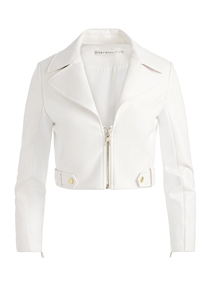 YARDLEY VEGAN LEATHER JACKET - OFF WHITE image 5 - Alice And Olivia