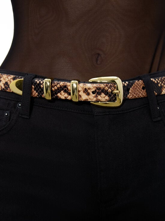 CAMEL/BLACK-HAYDEN BUCKLE BELT