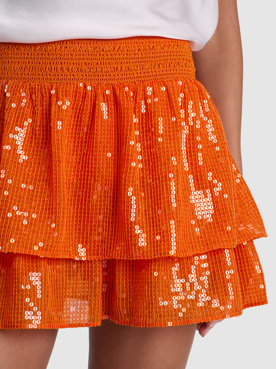 ORANGE PEEL-BETHIE SEQUIN MINI SKORT