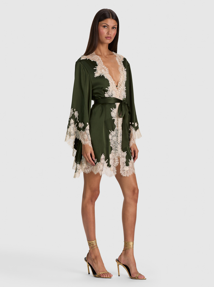 DREA LACE ROBE - DARK FERN image 3 - ALICE + OLIVIA