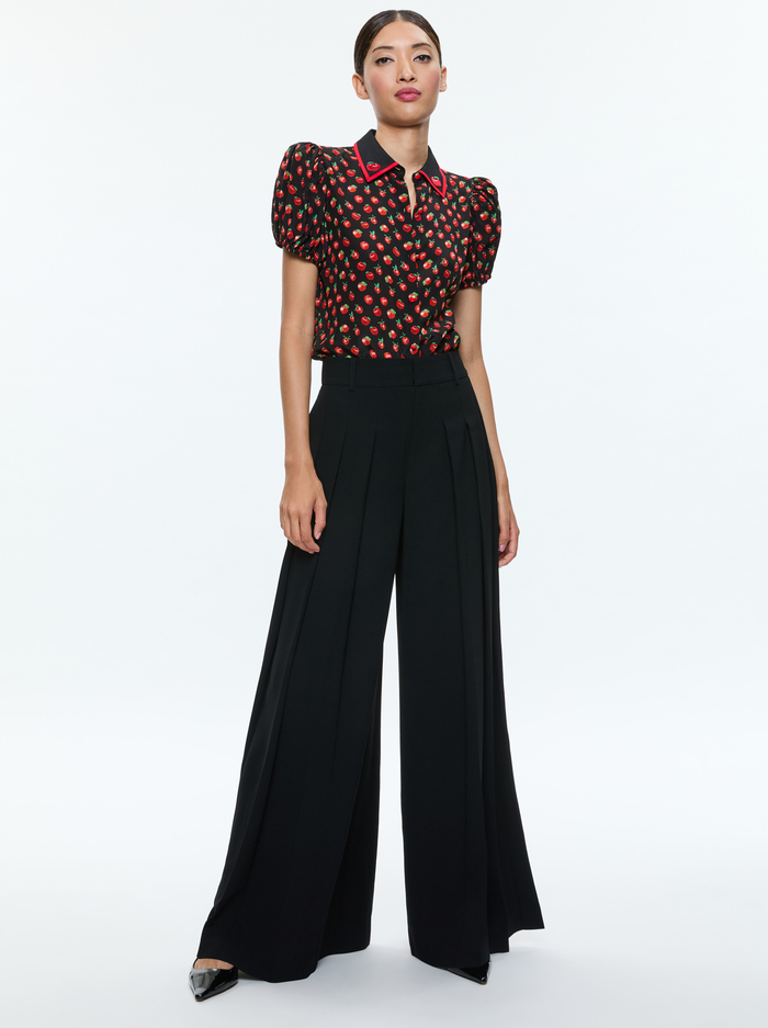 WILLA EMBROIDERED BLOUSE - PINK LADY APPLE image 4 - Alice And Olivia