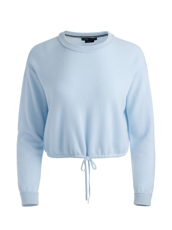 BERNETTA CROPPED DRAWSTRING PULLOVER - CAROLINA BLUE image 5 - ALICE + OLIVIA