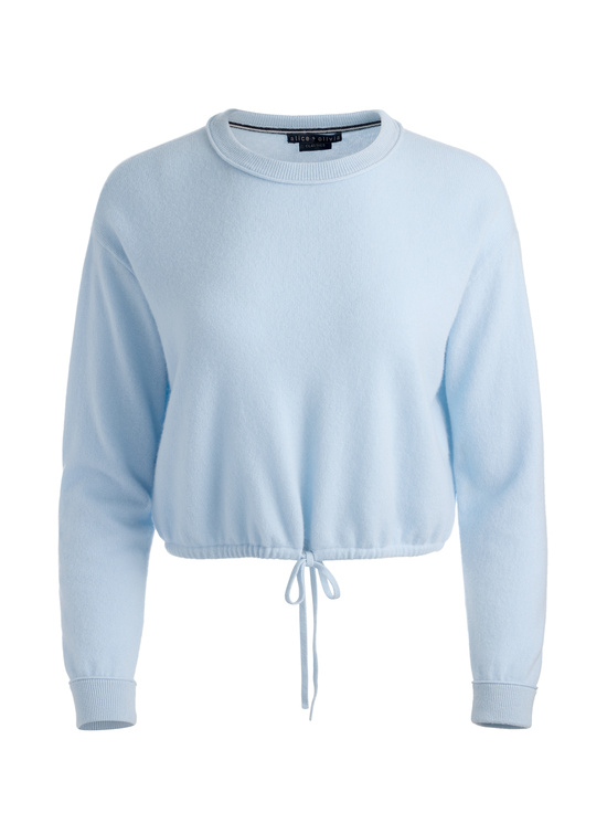 CAROLINA BLUE-BERNETTA CROPPED DRAWSTRING PULLOVER