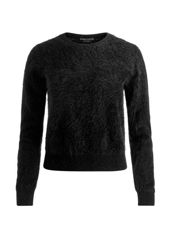 BLACK-CAROLEE CASHMERE PULLOVER