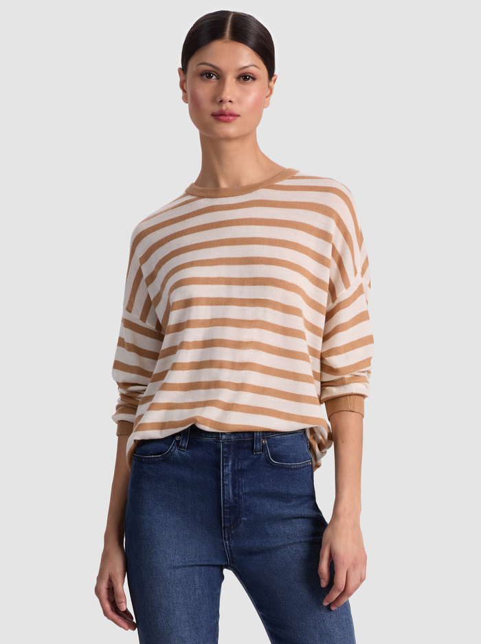 MITCHELL WOOL PULLOVER - SOFT WHITE/PRALINE - ALICE + OLIVIA