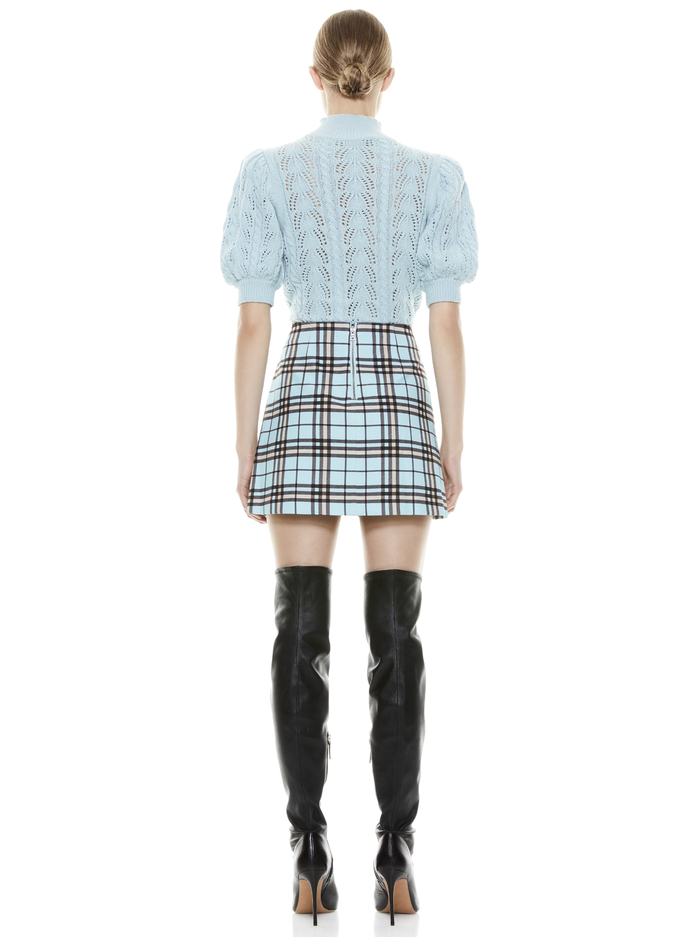 SEMIRA PLAID MINI SKIRT - EVERLASTING PLAID SM WATERFALL image 2 - Alice And Olivia