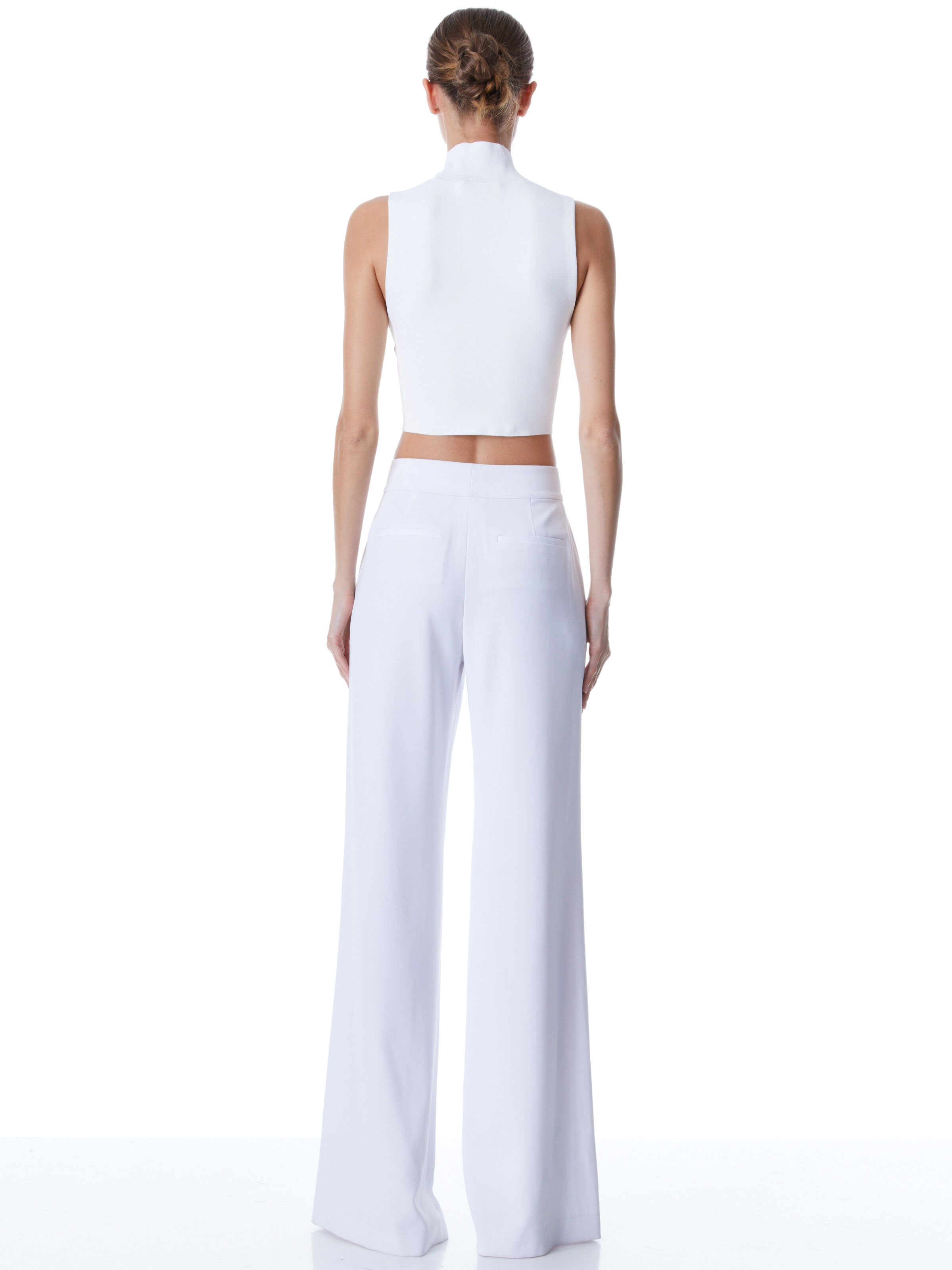 Dylan Pant In Black/bright Ruby | Alice + Olivia