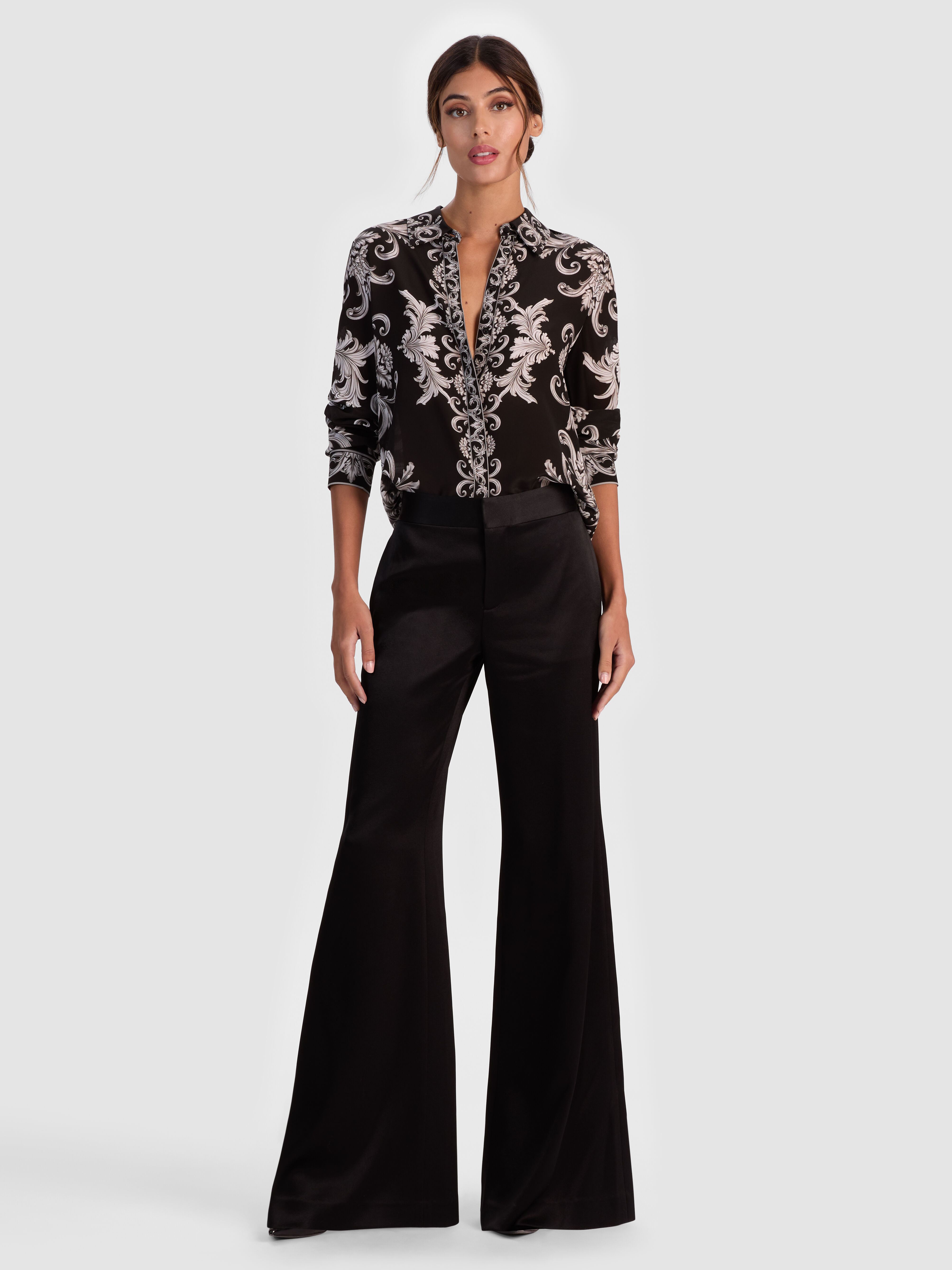 EMERSON DENIM MILITARY JACKET in MAYA CHARCOAL BLACK/GOLD | ALICE