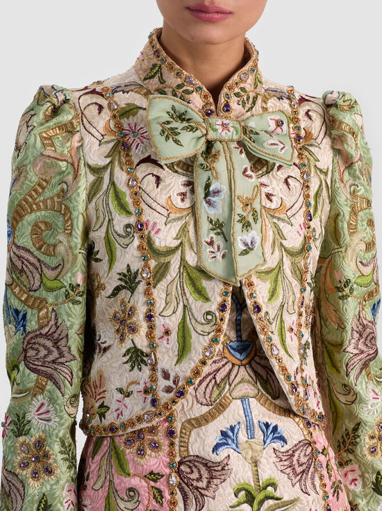 CHAMPAGNE/MULTI-ILARIA EMBROIDERED JACKET