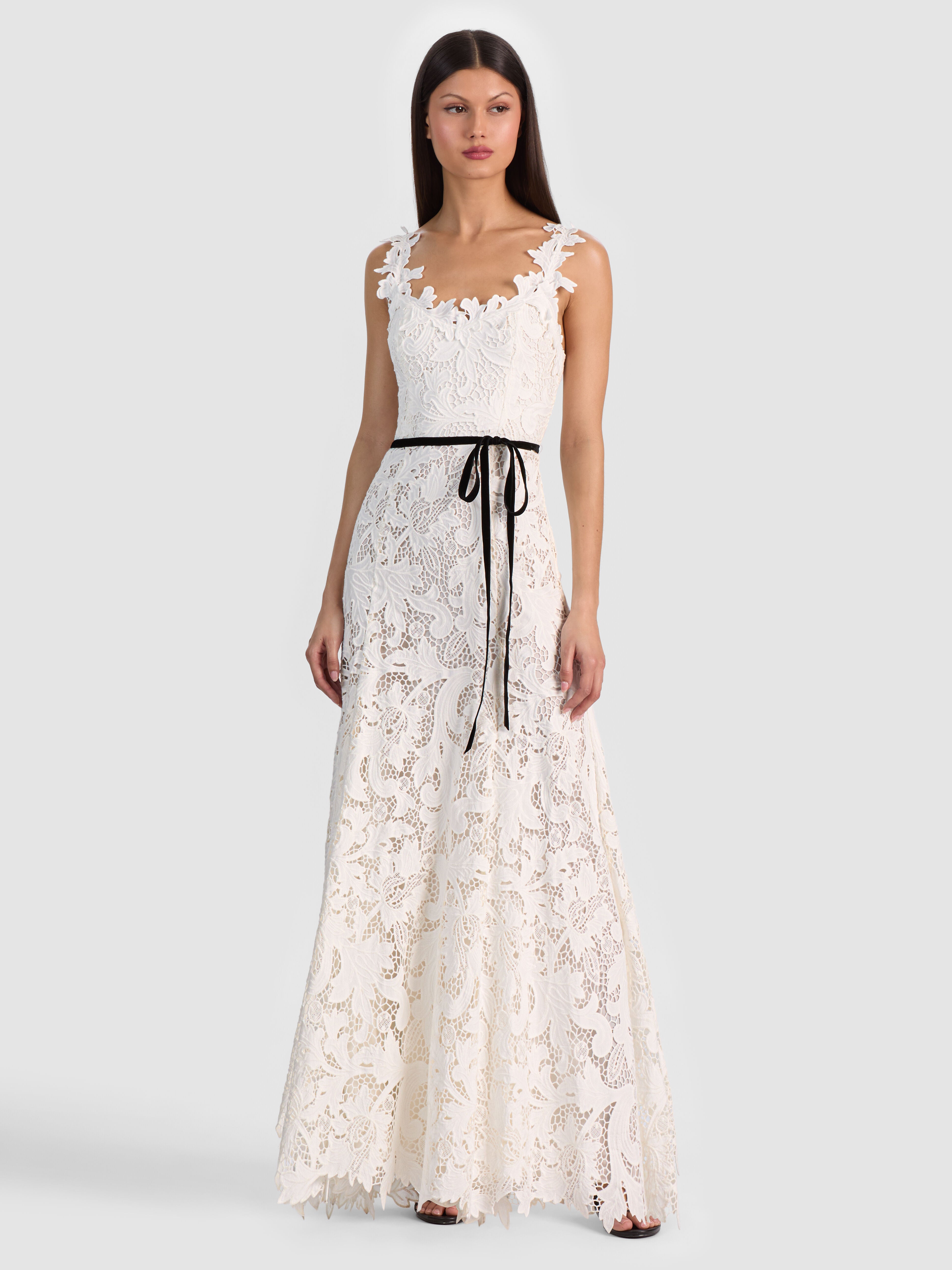 CALLA LACE MAXI DRESS in OFF WHITE | ALICE + OLIVIA
