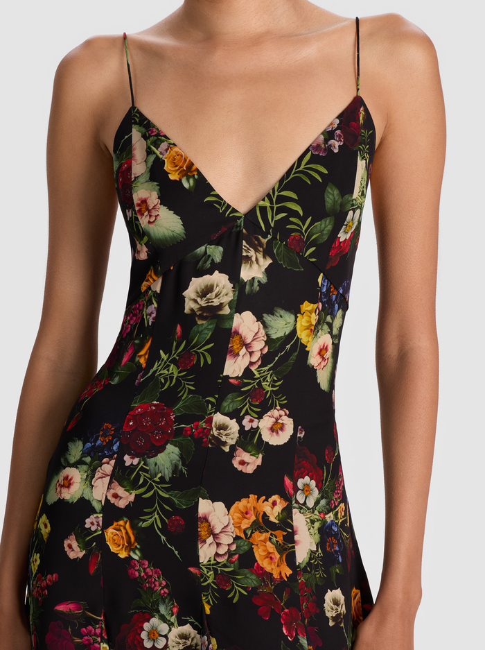 JULIETTA MINI SLIP DRESS - MAGIC GARDEN BLACK image 1 - Alice And Olivia