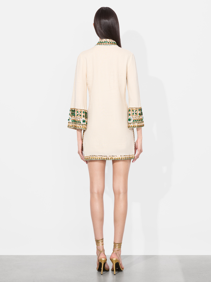 ELEONORA EMBELLISHED TUNIC DRESS - OFF WHITE MULTI image 2 - Alice And Olivia