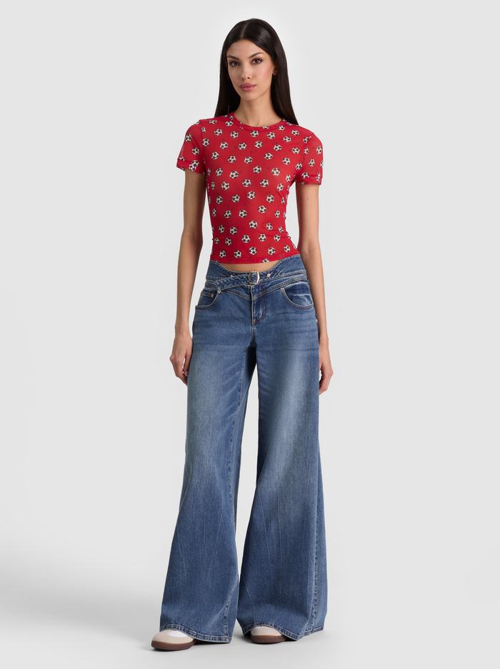 TESS TEE - GO FOR GOLD HIBISCUS image 1 - ALICE + OLIVIA