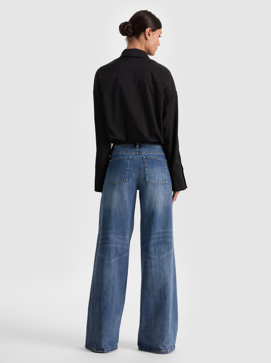 BLACK-TOBIE CINCHED BUTTON DOWN