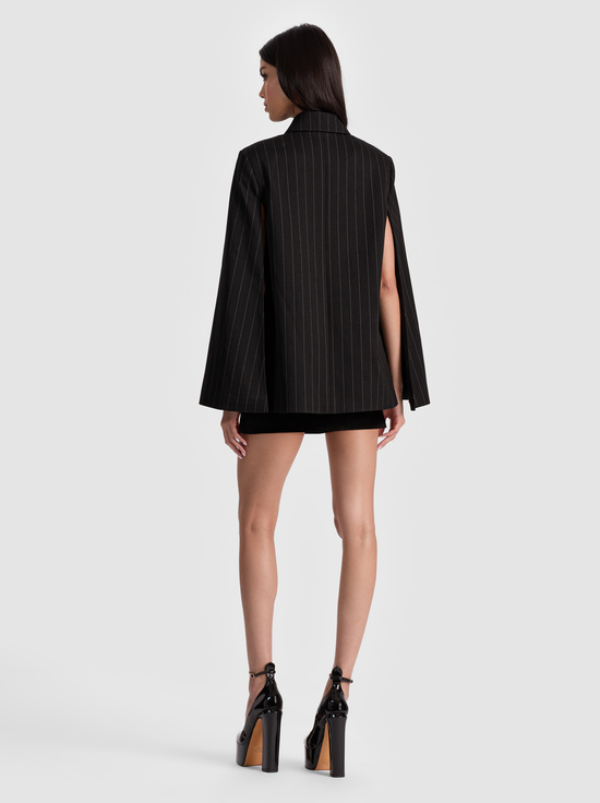 BLACK/OFF WHITE-PHILIPPA BOW CAPE