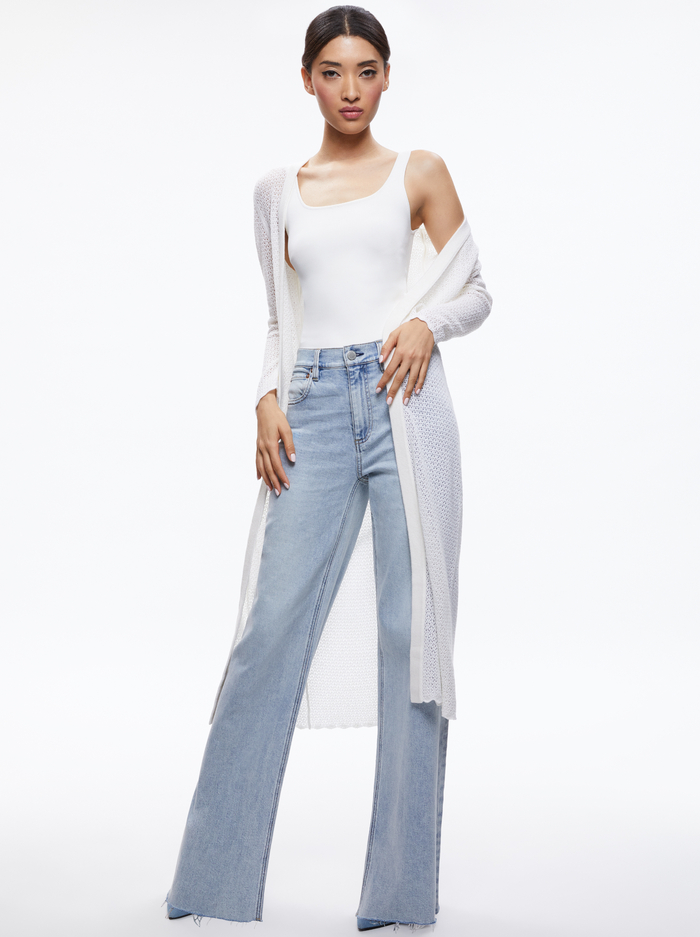 ALAIR POINTELLE SWEATER DUSTER - SOFT WHITE image 4 - Alice And Olivia