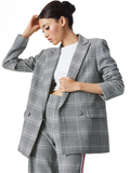 ARIAS DOUBLE BREASTED BLAZER - BLACK/OFF WHITE