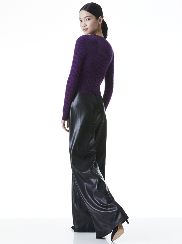 CIARA CREWNECK CROPPED PULLOVER - BOYSENBERRY image 1 - Alice And Olivia